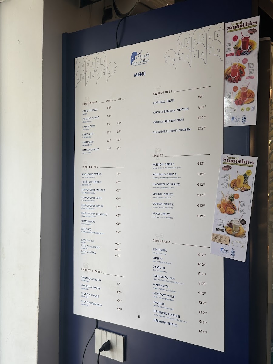 Angelo Cafe - Dolce & Salato menu board
