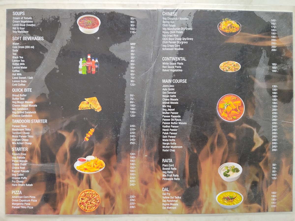 zero degree menu board