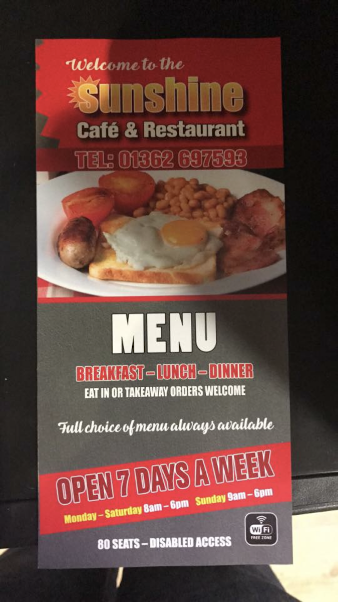 Silver Plate Cafe menu board