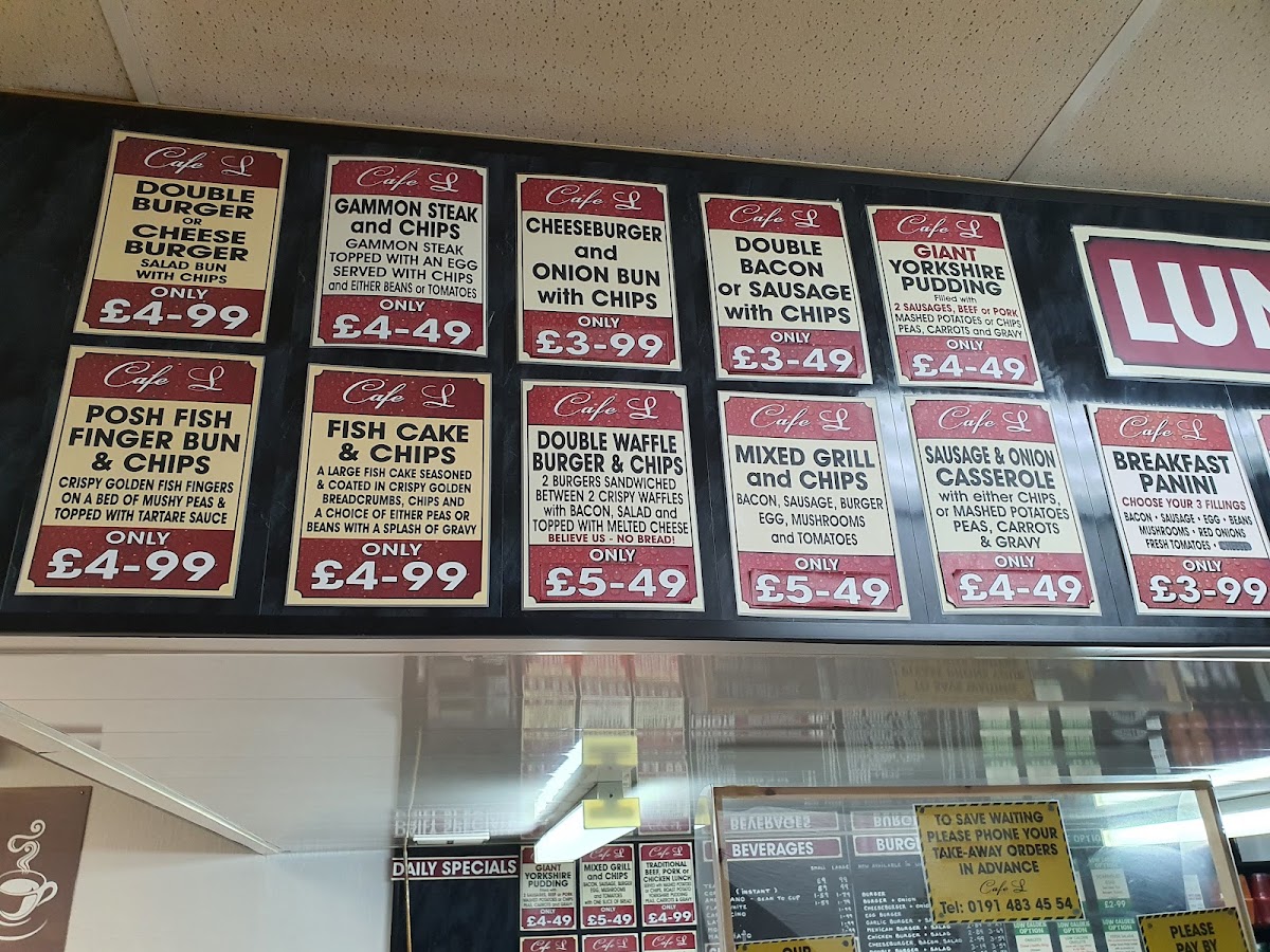 Cafe L menu board