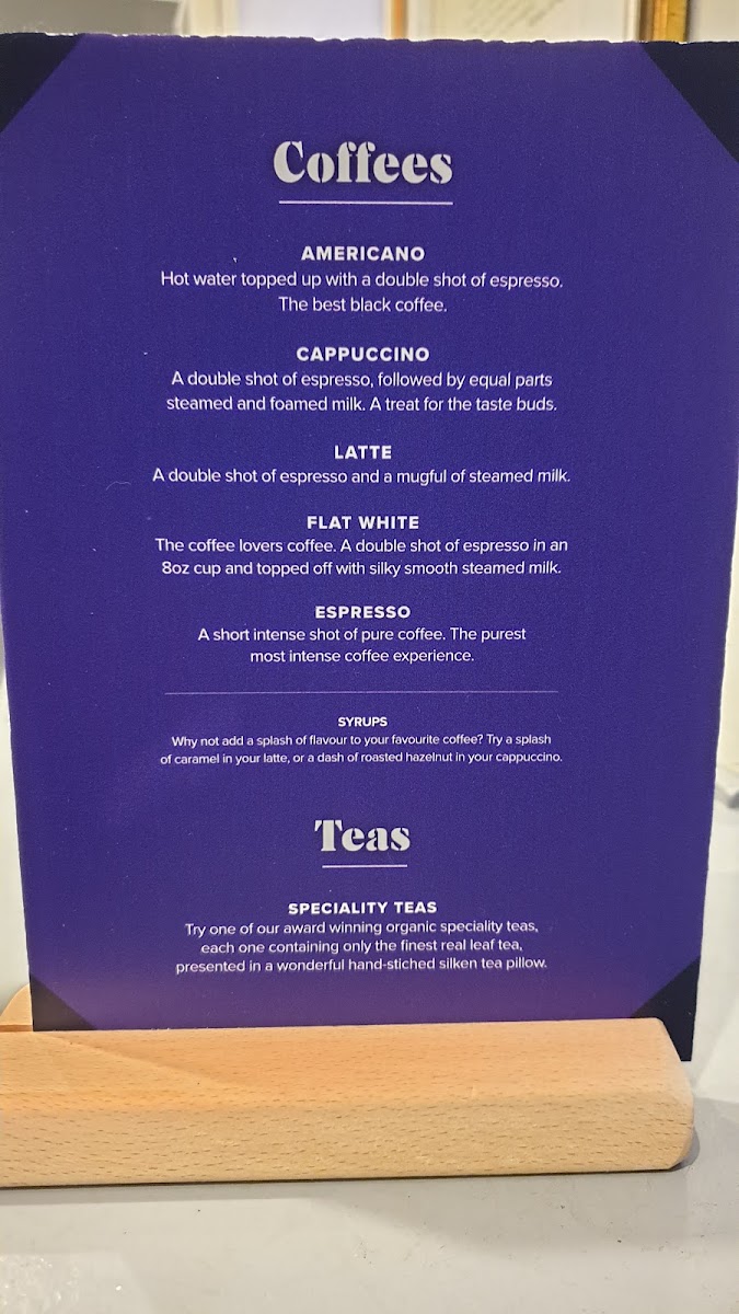 Carlton Coffee menu board