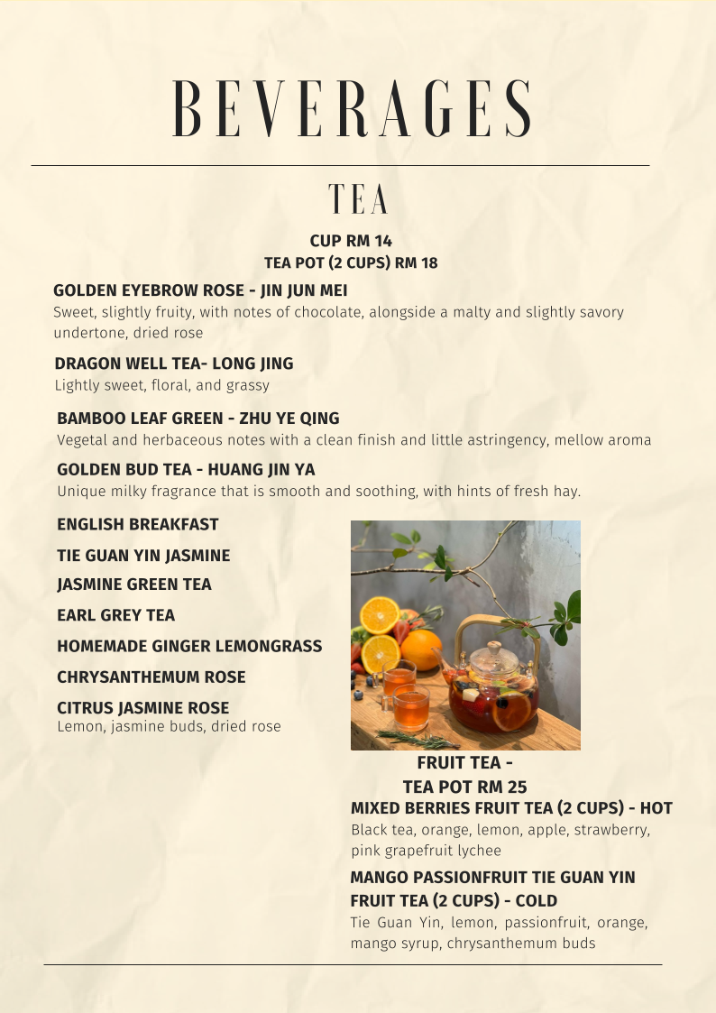 Noon Viennoiserie Cafe menu board