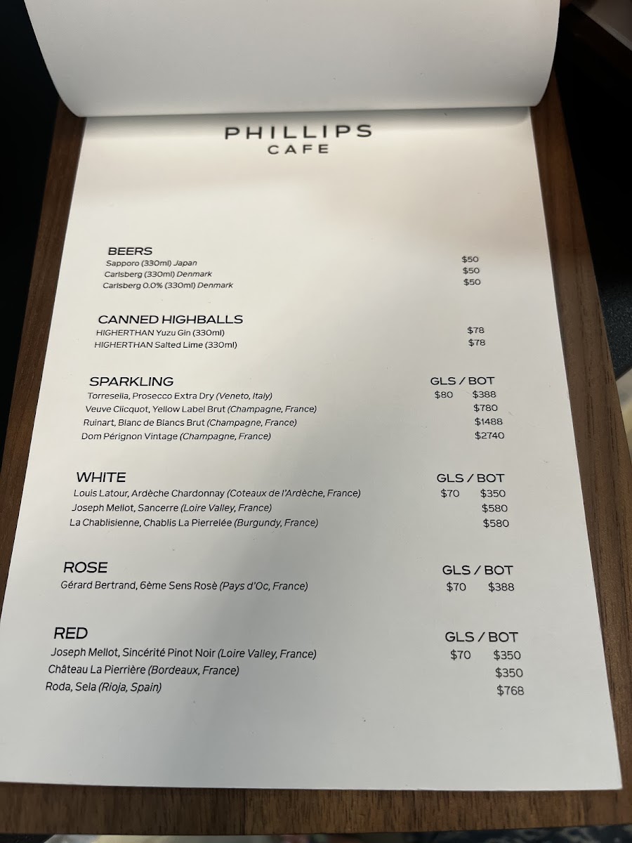 PHILLIPS Café menu board