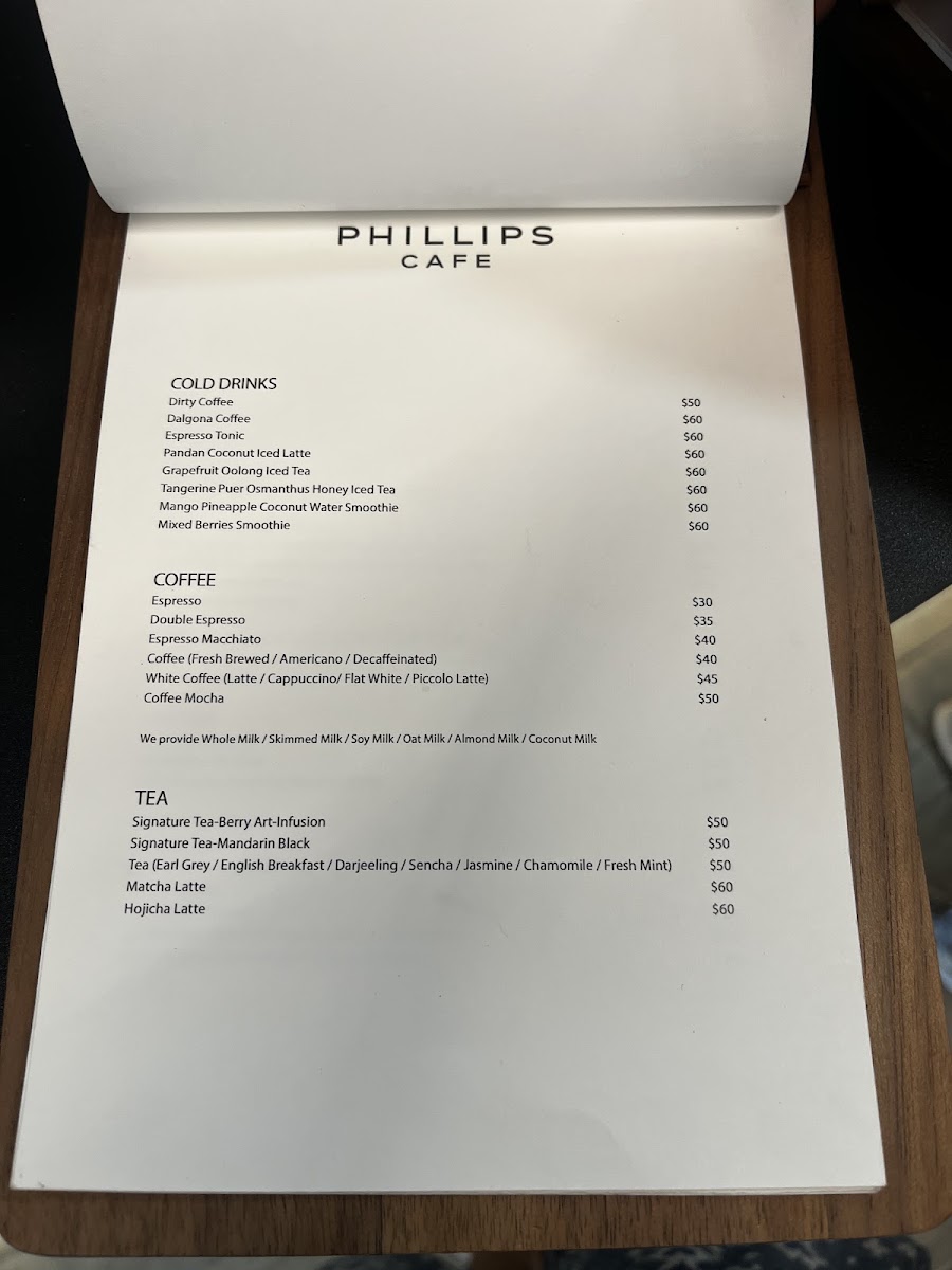 PHILLIPS Café menu board