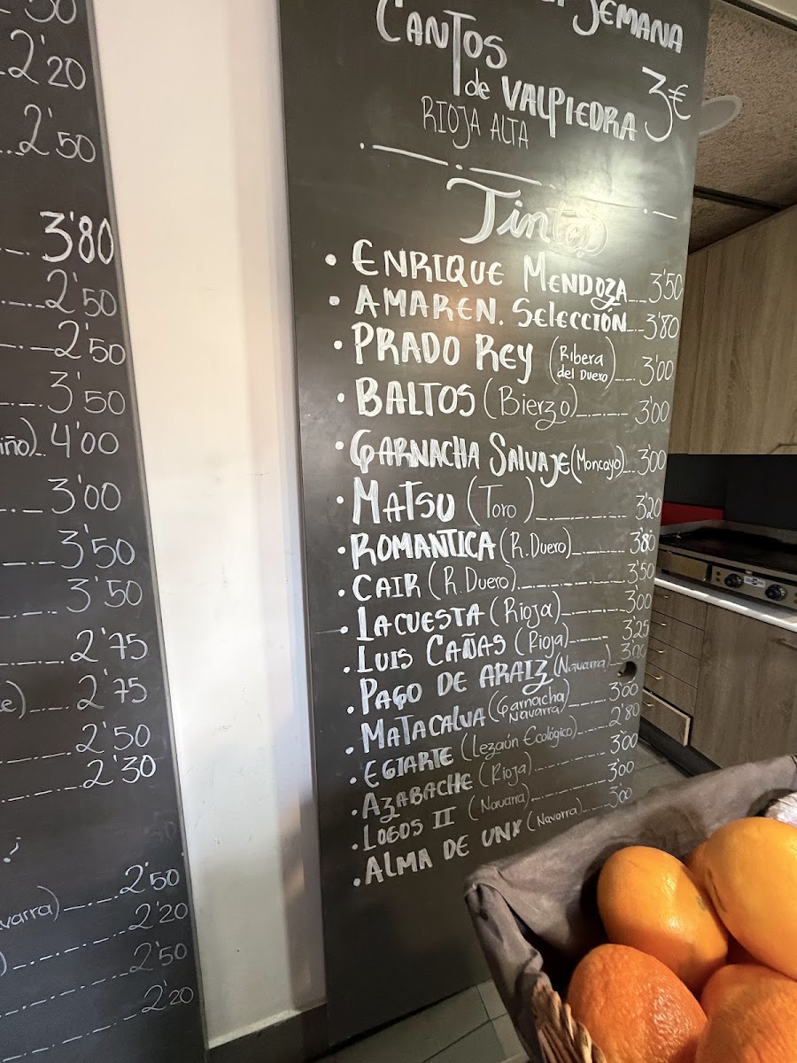 La Era Cafeteria-Bar menu board