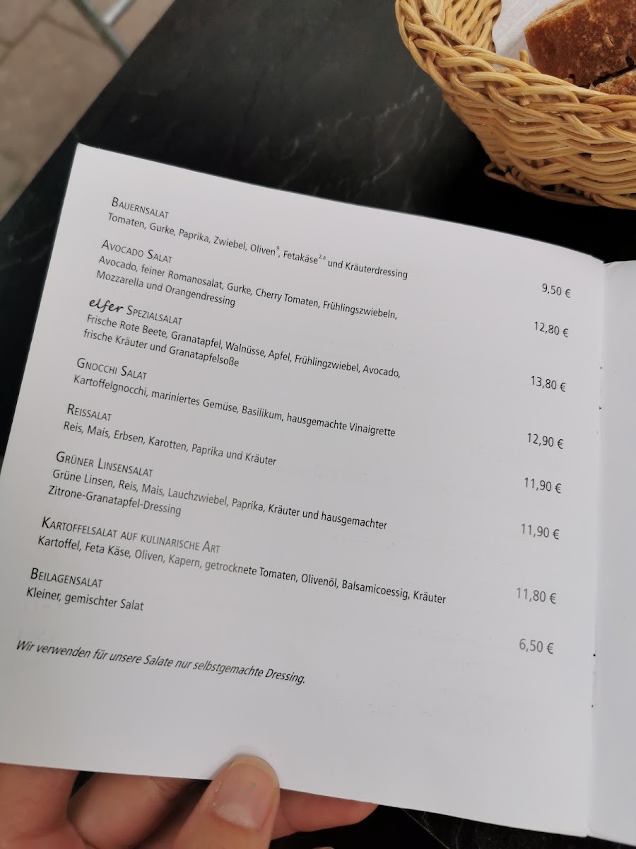 Elf Café menu board