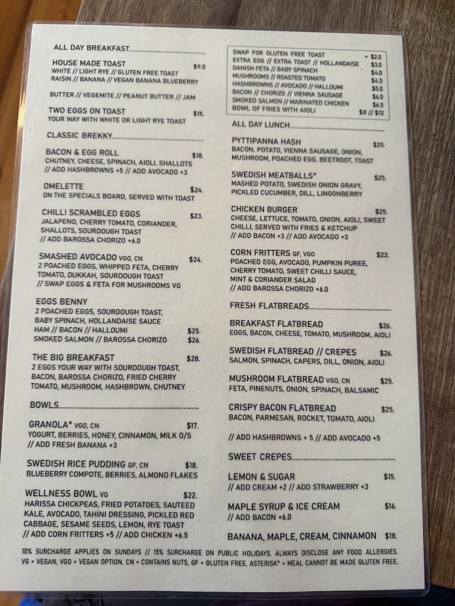 Swedish Tarts menu board