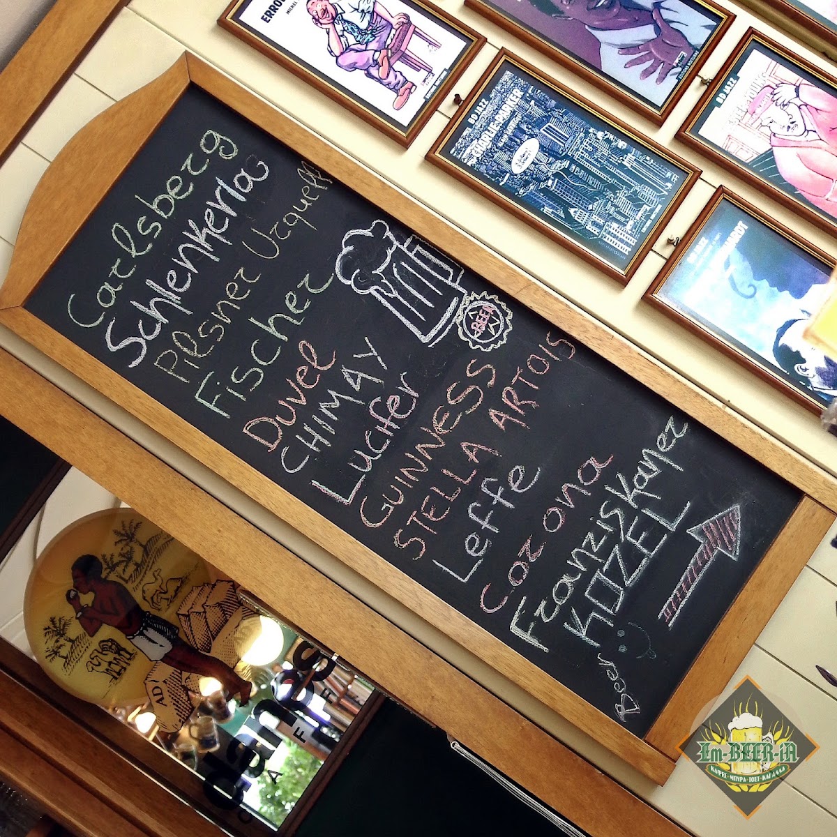 EmBEERia All day Cafe Bar menu board
