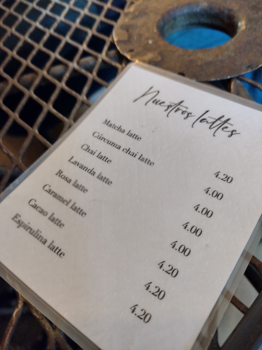 La Higuera Café menu board