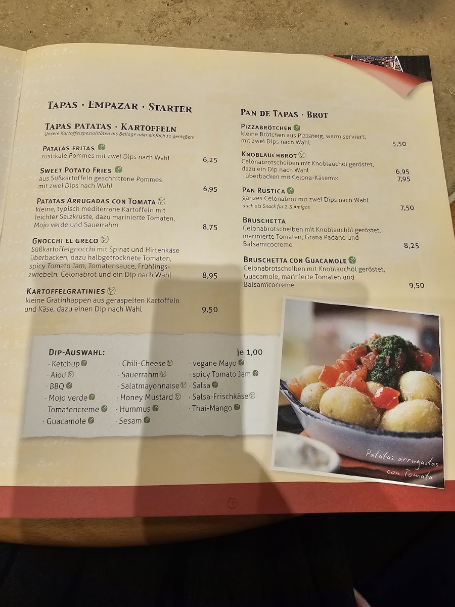 Cafe & Bar Celona Frankfurt menu board