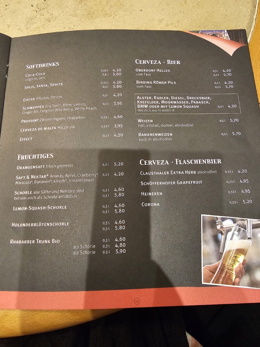 Cafe & Bar Celona Frankfurt menu board