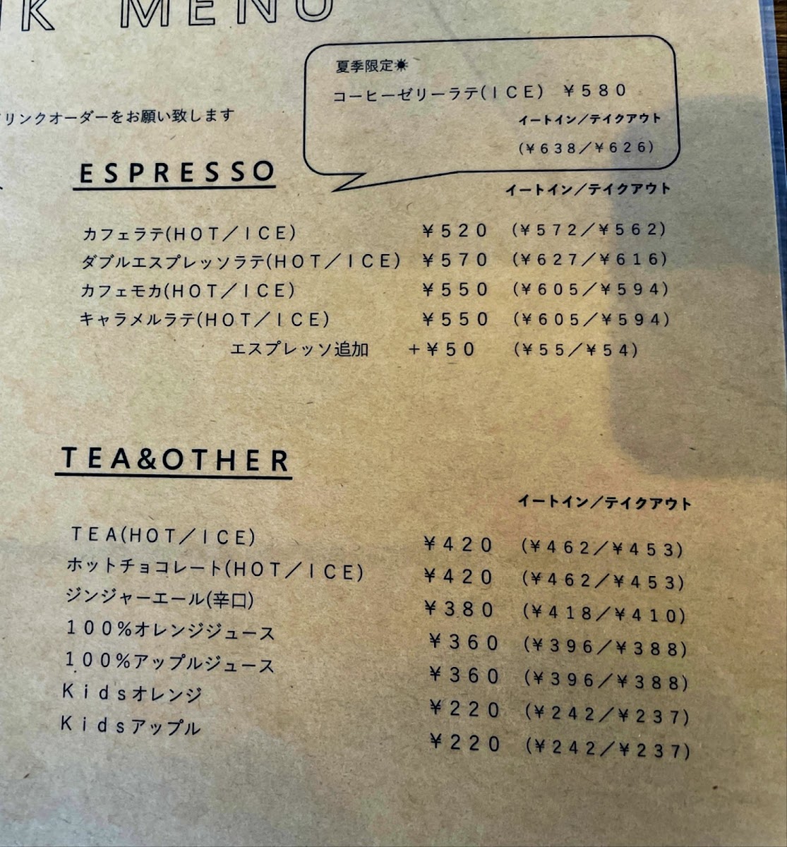 Flap Coffee menu board