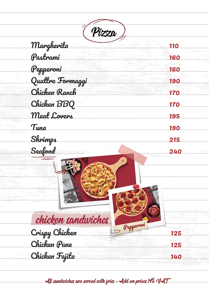 Cima Café - سيما كافيه menu board