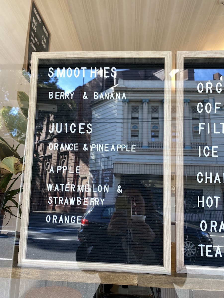 Sam's Cafe Melbourne menu board