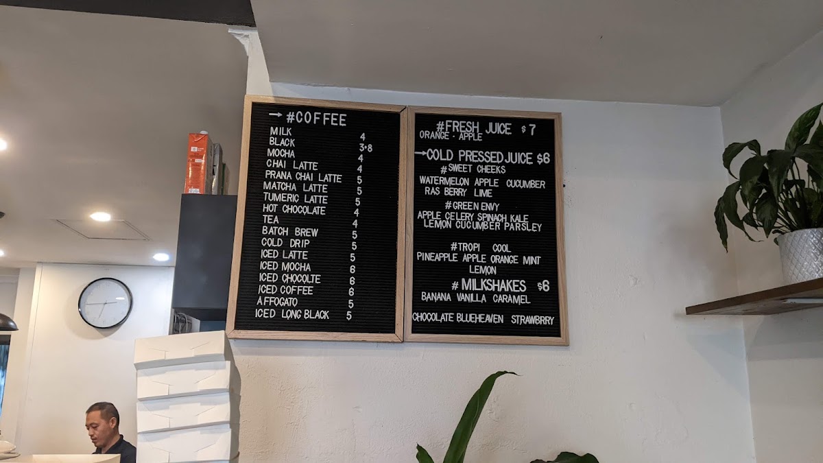 Small Pond Cafe menu board