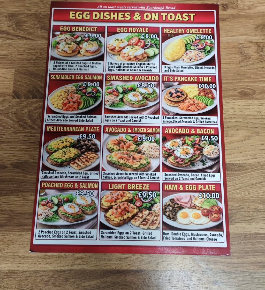 Manor Cafe menu board