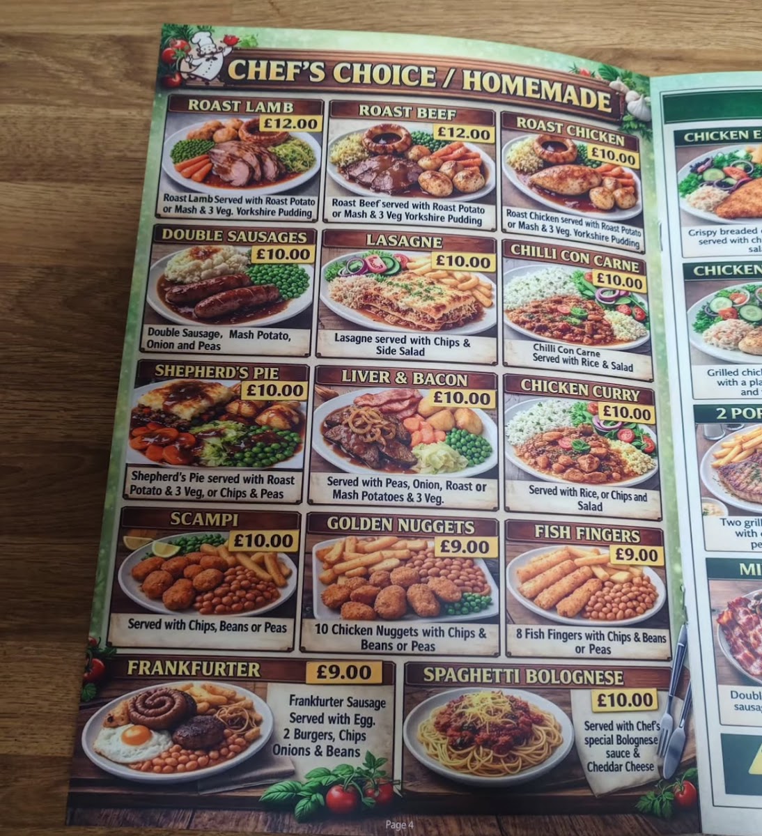 Manor Cafe menu board