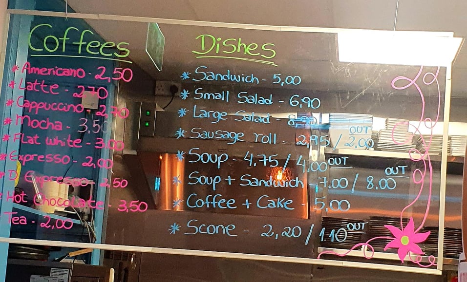 Globe Cafe Mallow menu board