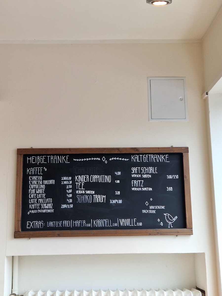 Caros Konditorei und Café menu board