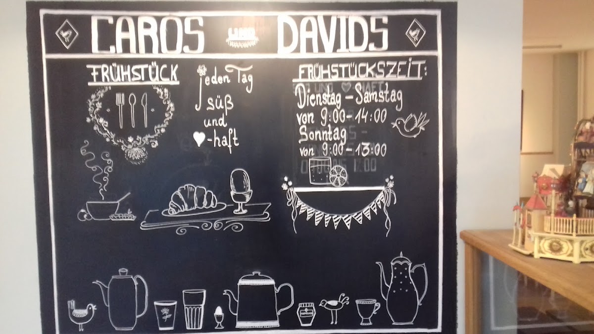 Caros Konditorei und Café menu board