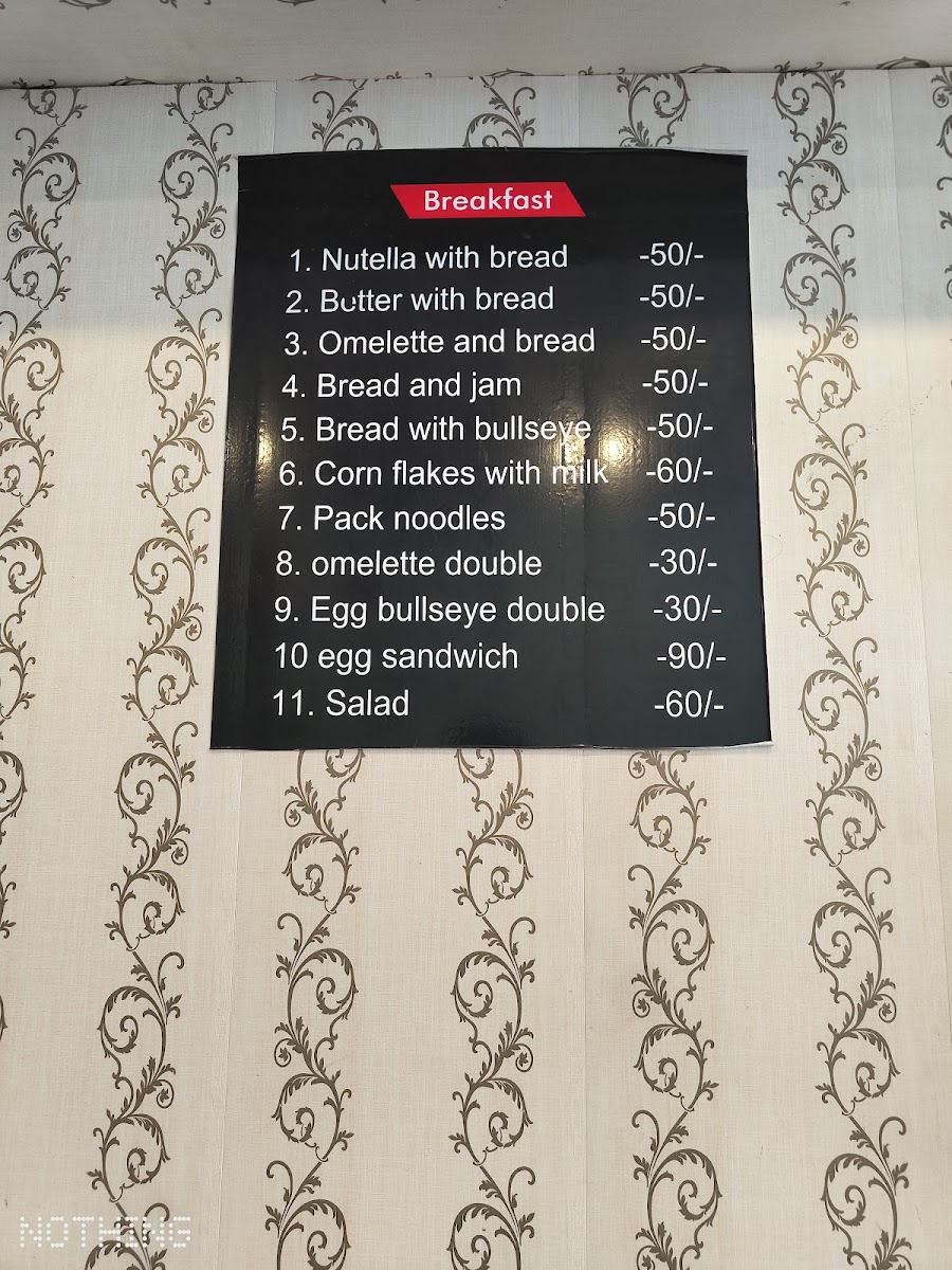 Kayak Coffee Day Alleppey menu board