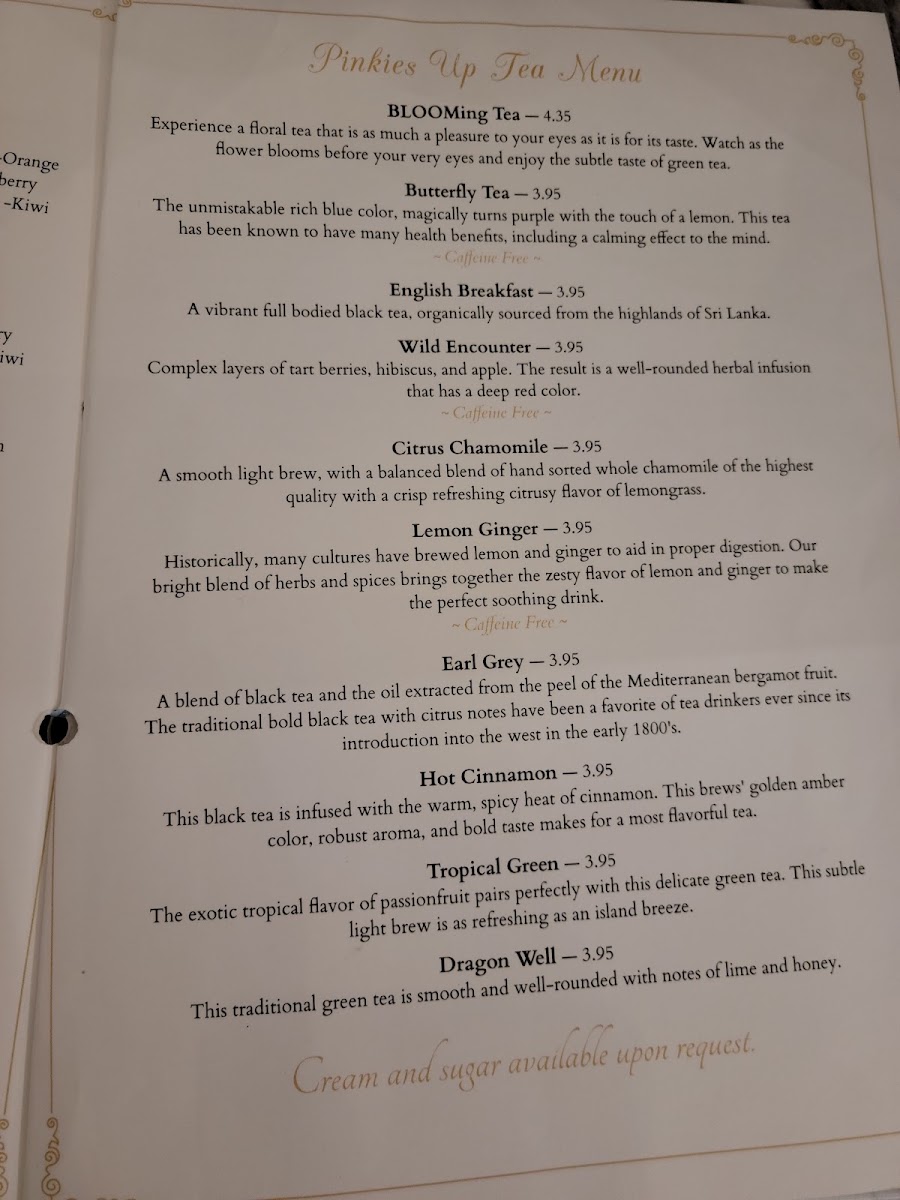 Café Bloom menu board