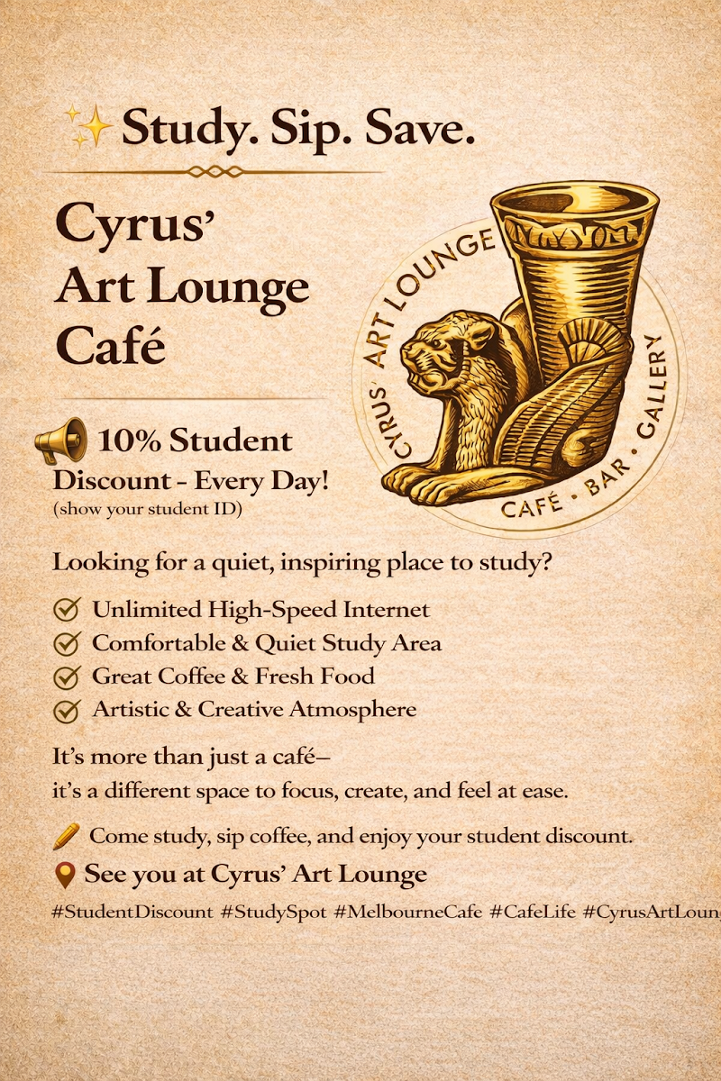 Cyrus Artlounge menu board