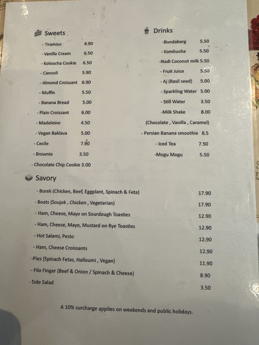 Cyrus Artlounge menu board