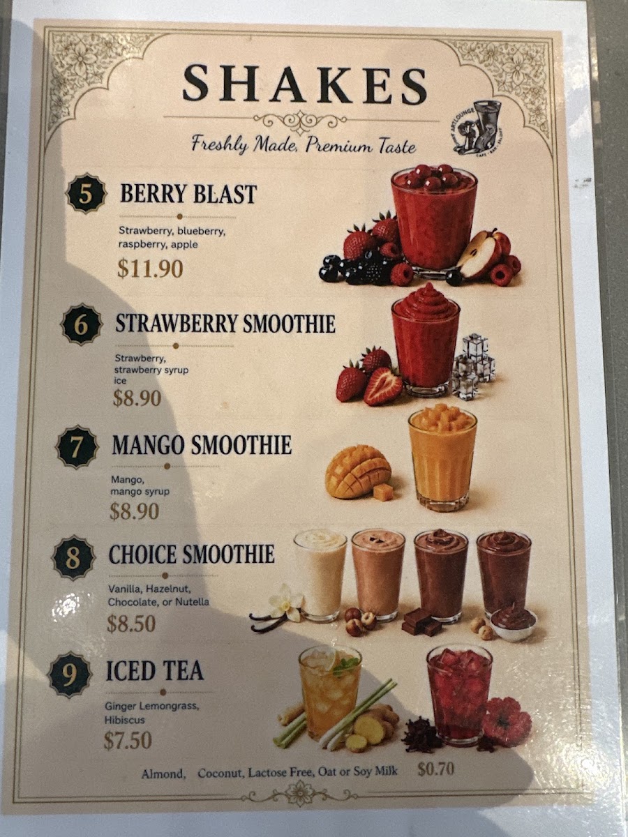 Cyrus Artlounge menu board
