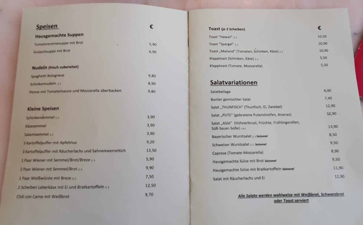 Konditorei Café Löw menu board