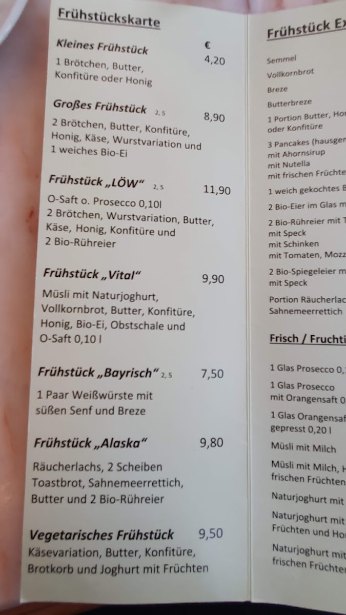 Konditorei Café Löw menu board