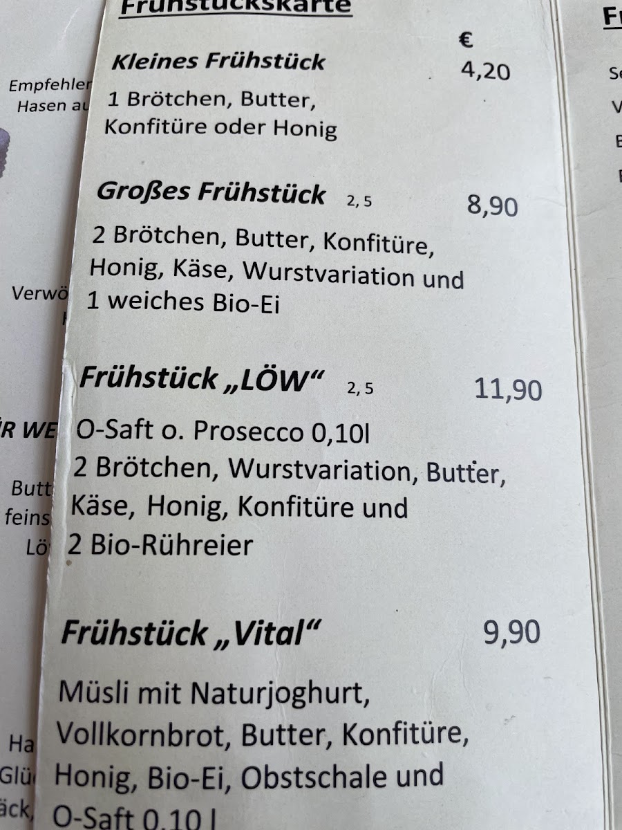 Konditorei Café Löw menu board