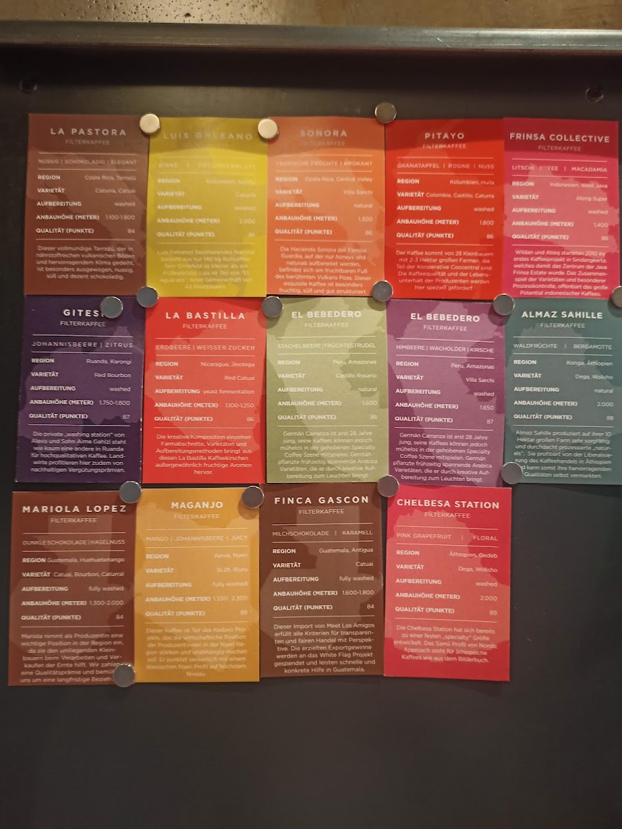 Johann Jacobs House menu board
