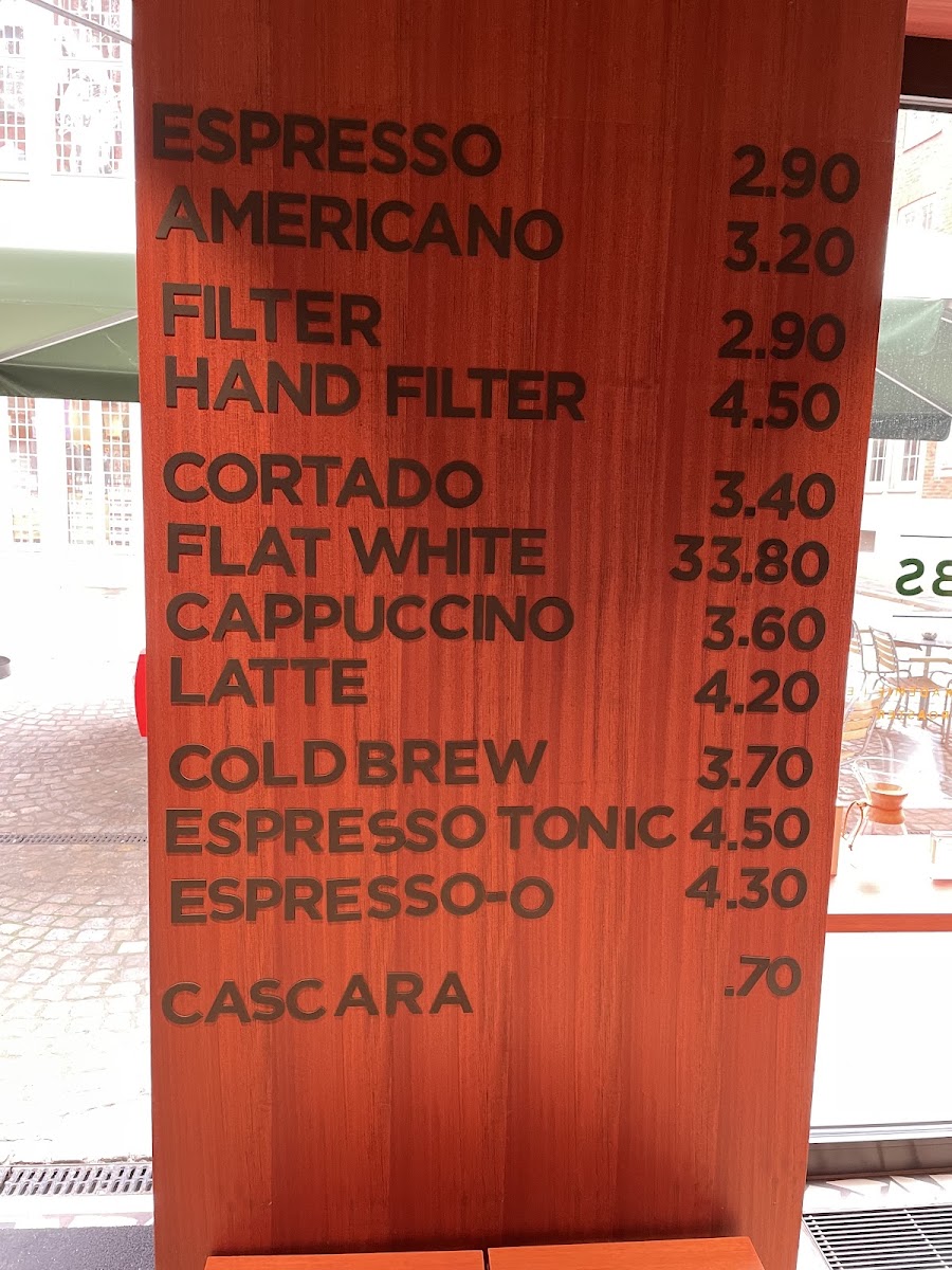 Johann Jacobs House menu board