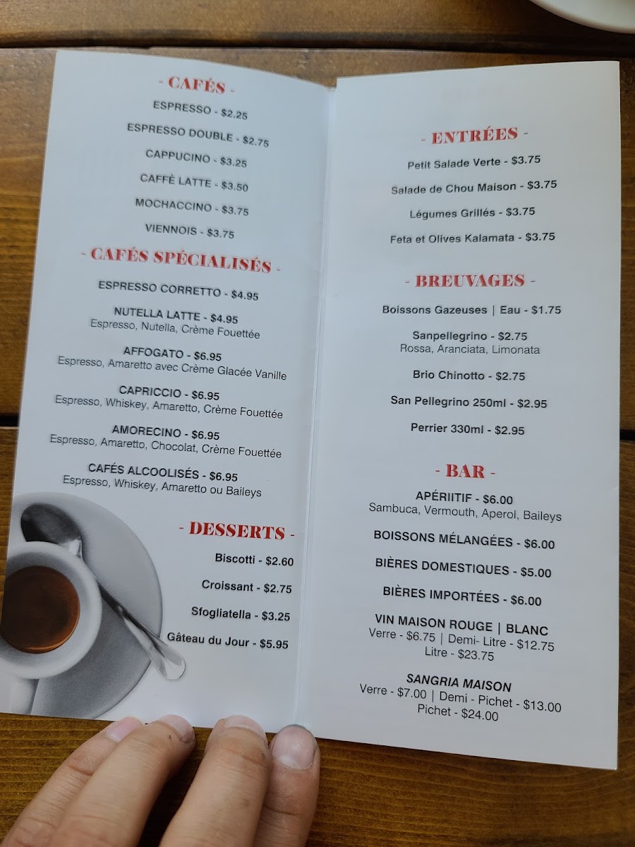 Café Buongiorno menu board
