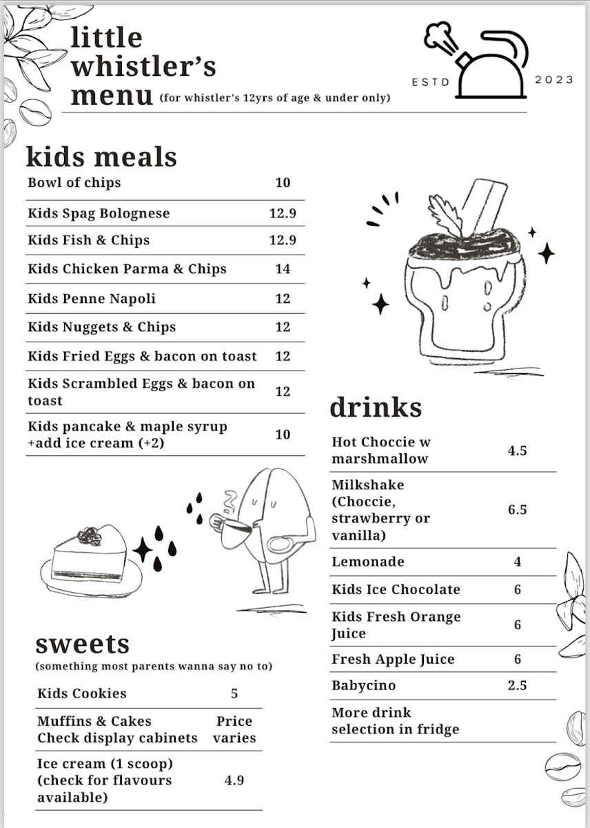 Whistling Kettle Cafe Hampton menu board