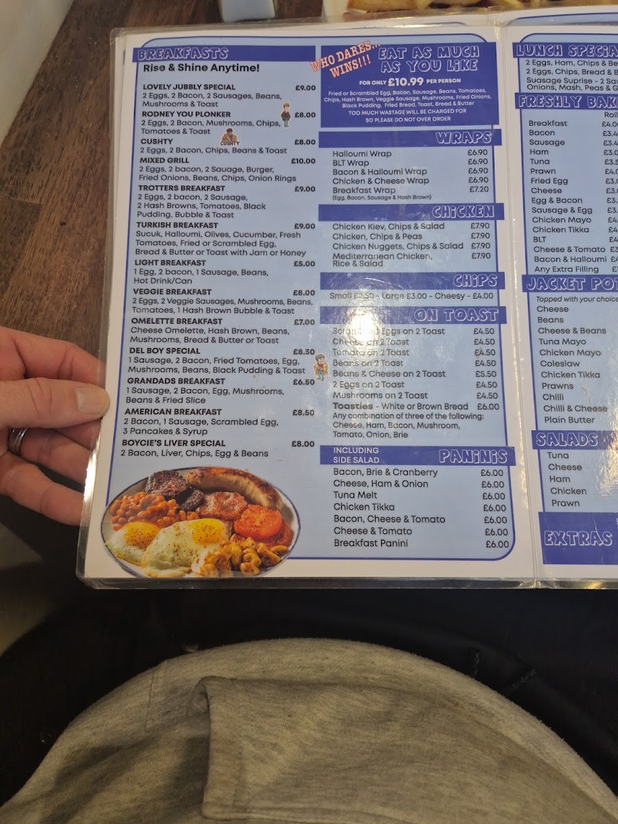 Lovely Jubbly Cafe menu board