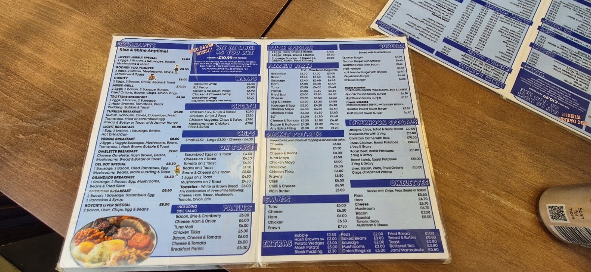 Lovely Jubbly Cafe menu board