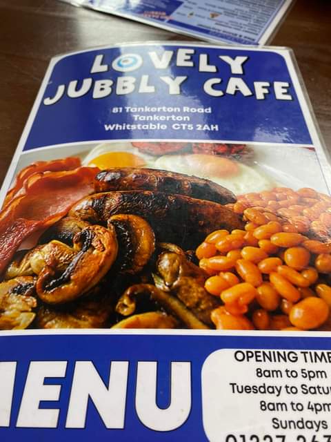 Lovely Jubbly Cafe menu board
