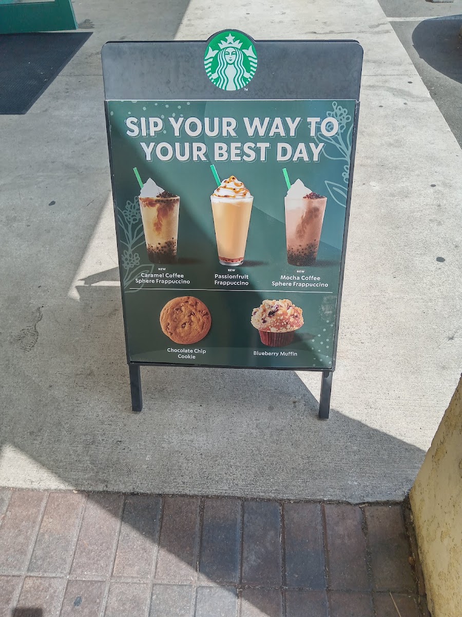Starbucks Southwest Plaza menu board