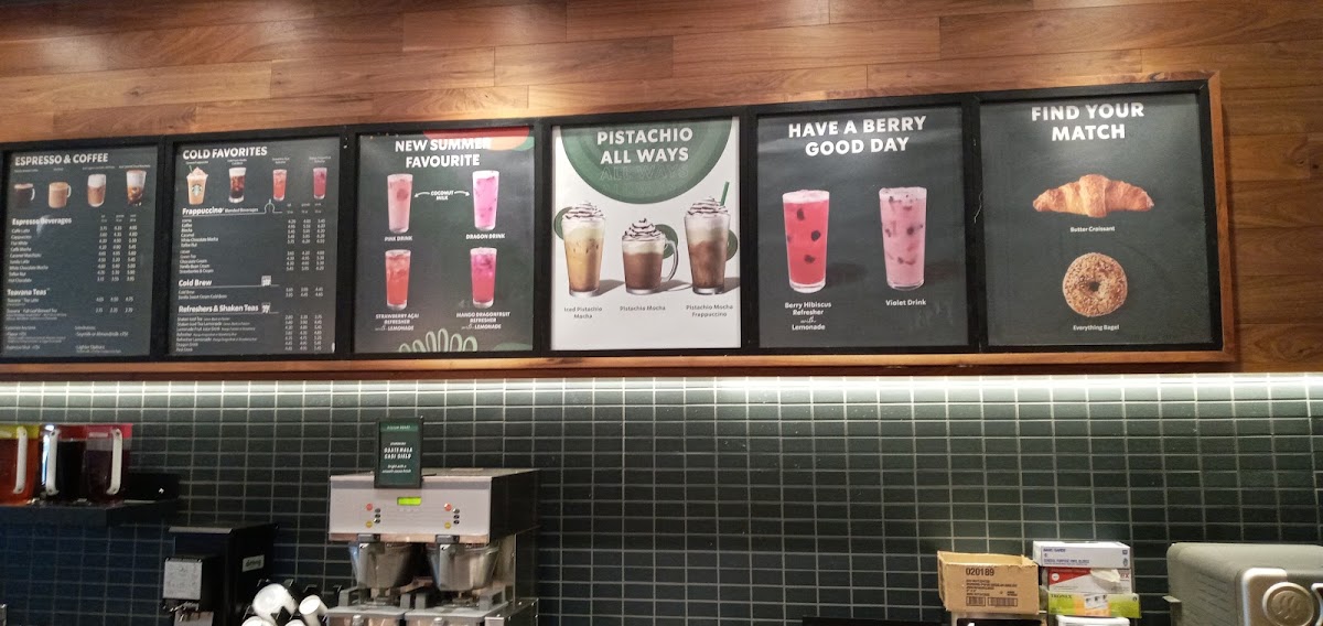 Starbucks Southwest Plaza menu board
