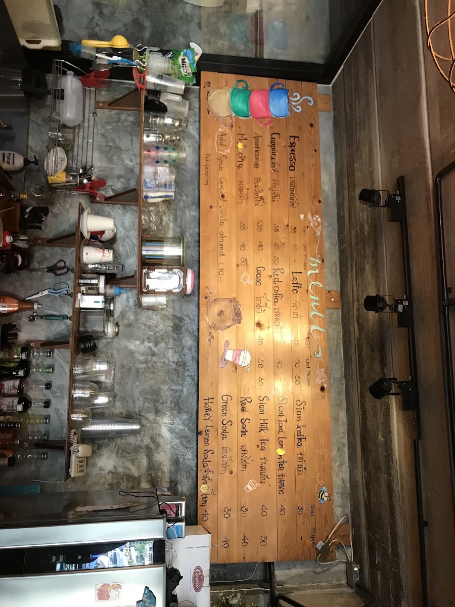 Nongnoo Coffee menu board