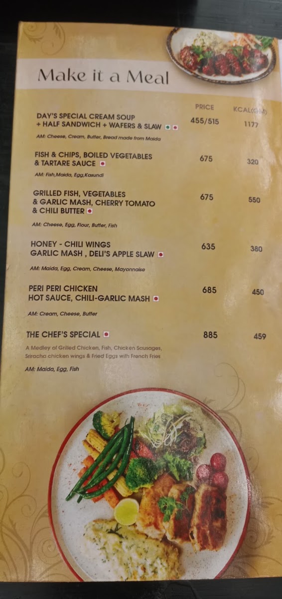 Afraa Deli menu board