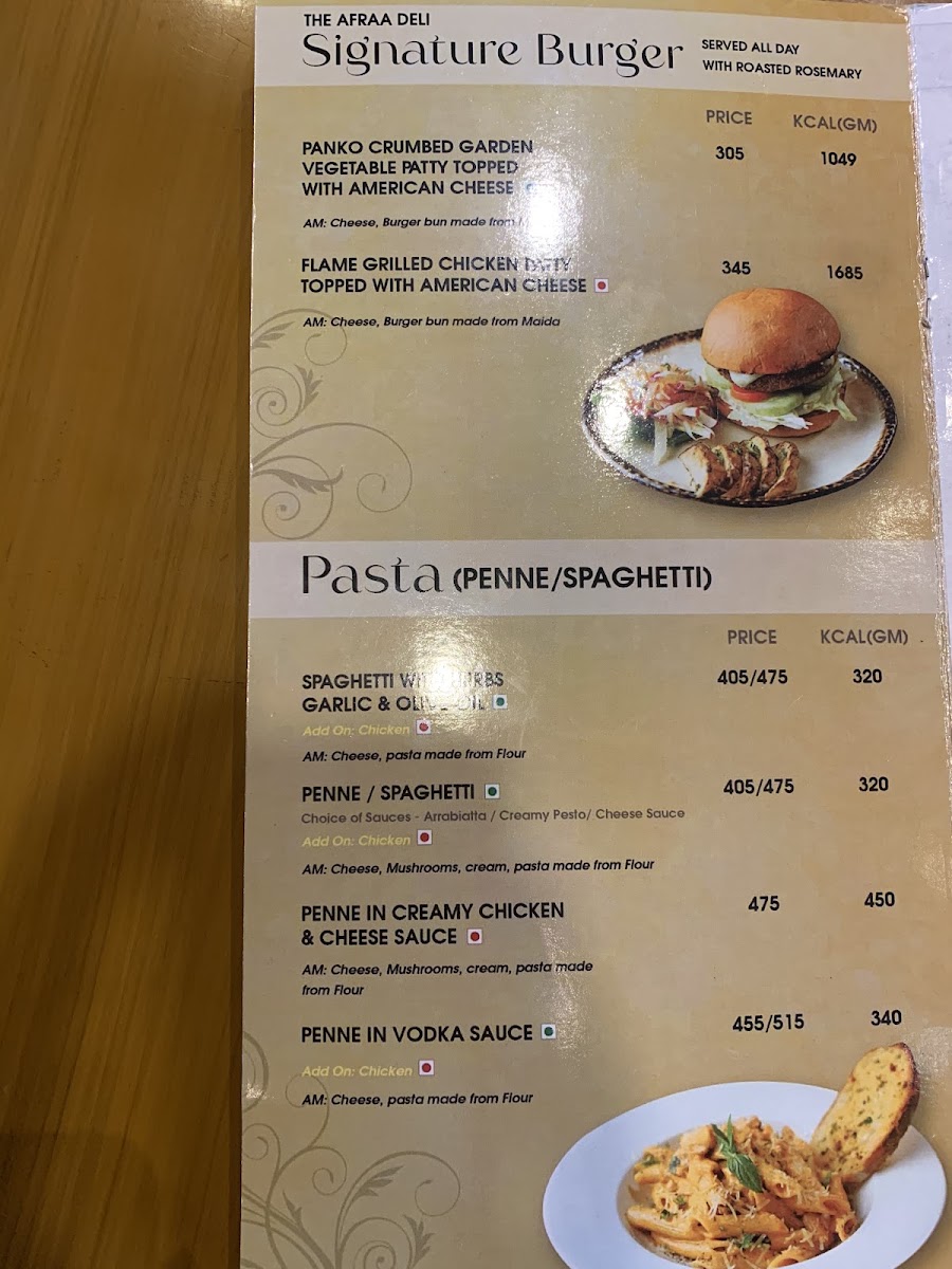 Afraa Deli menu board