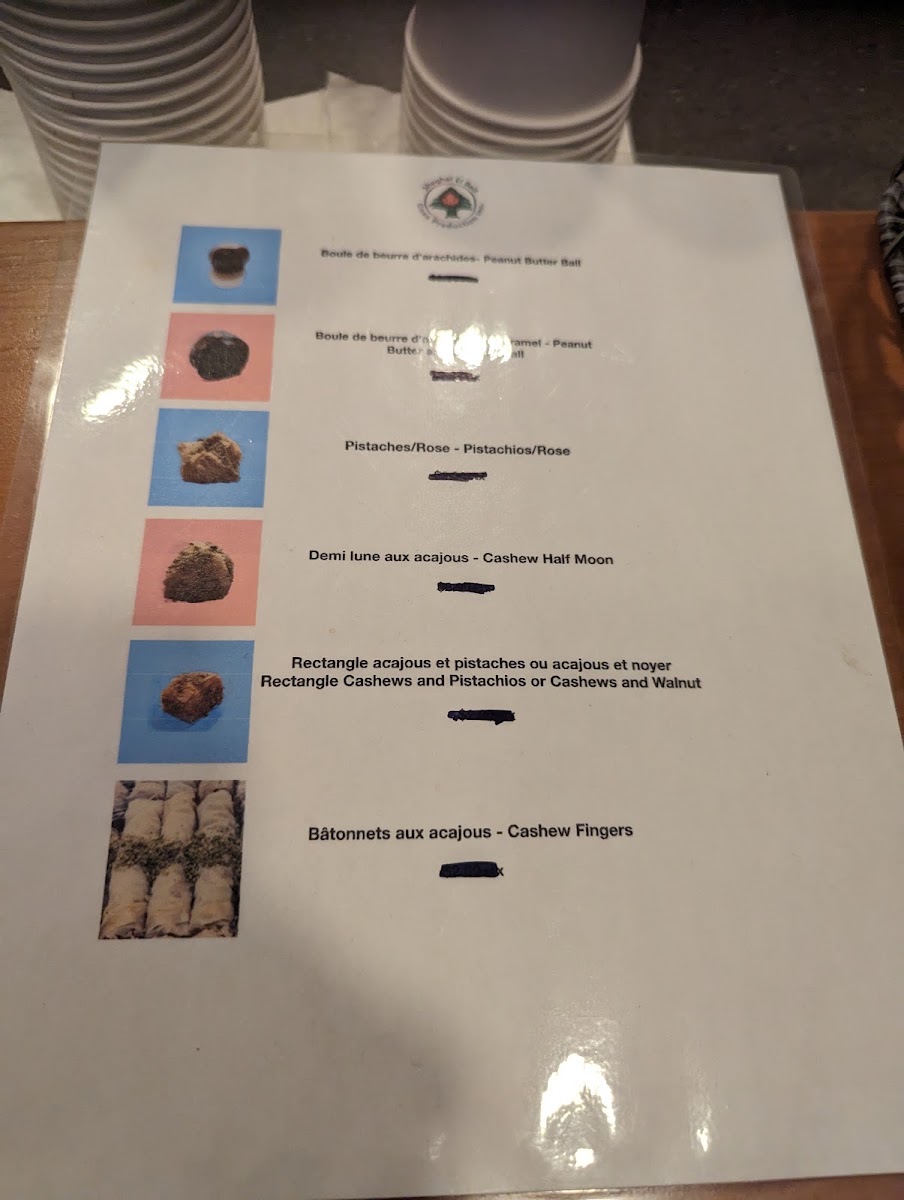 Café Inclusio menu board