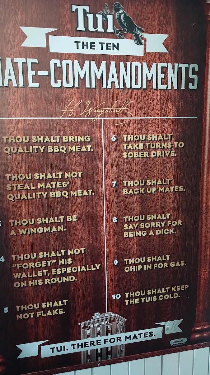 Pongaroa Hotel menu board