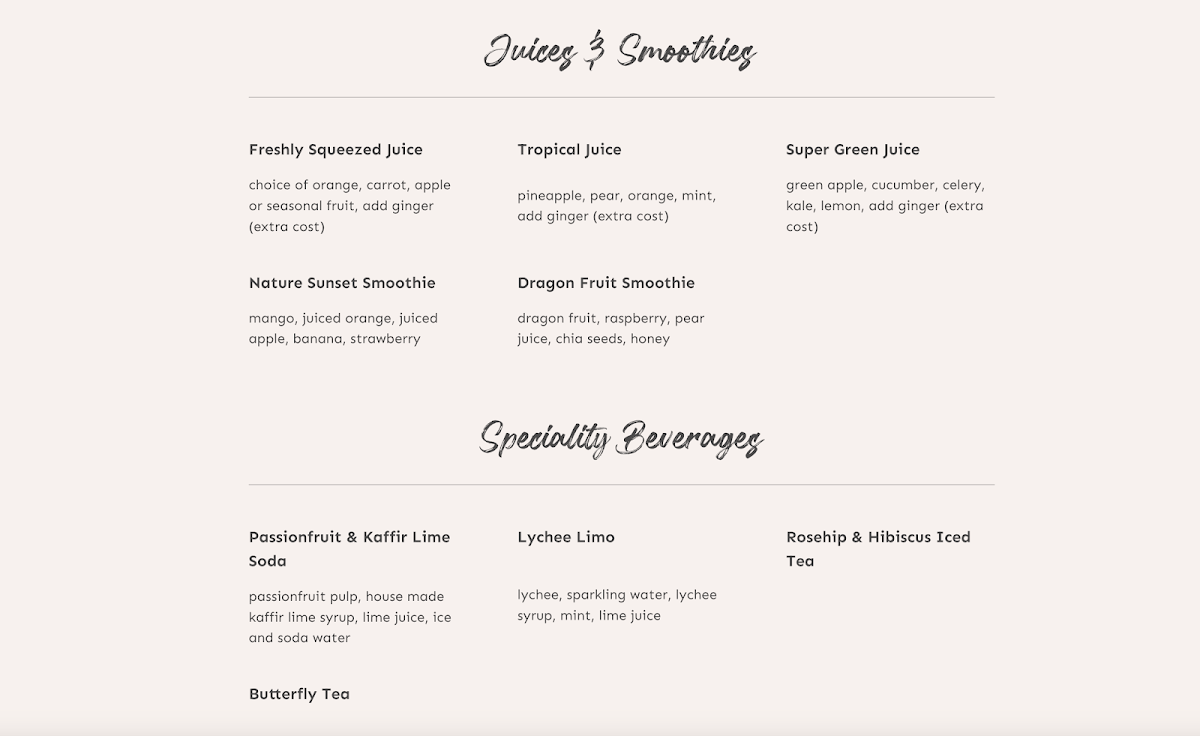 Second Home Cafe - Kellyville menu board