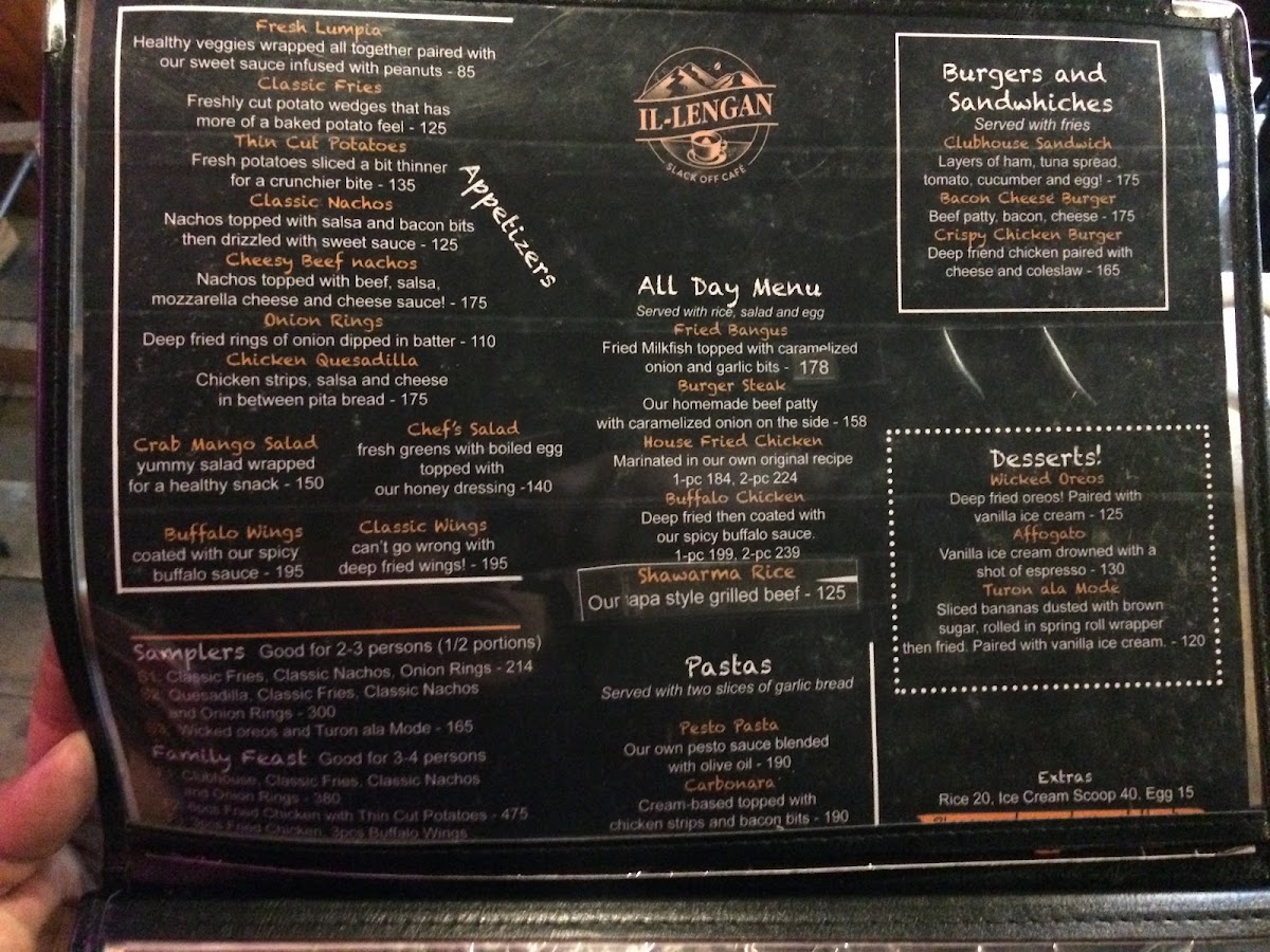 Il-lengan Cafe menu board
