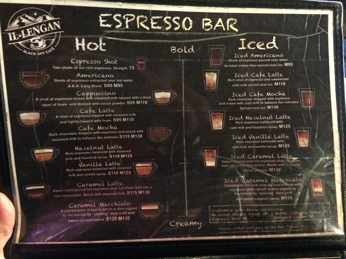 Il-lengan Cafe menu board