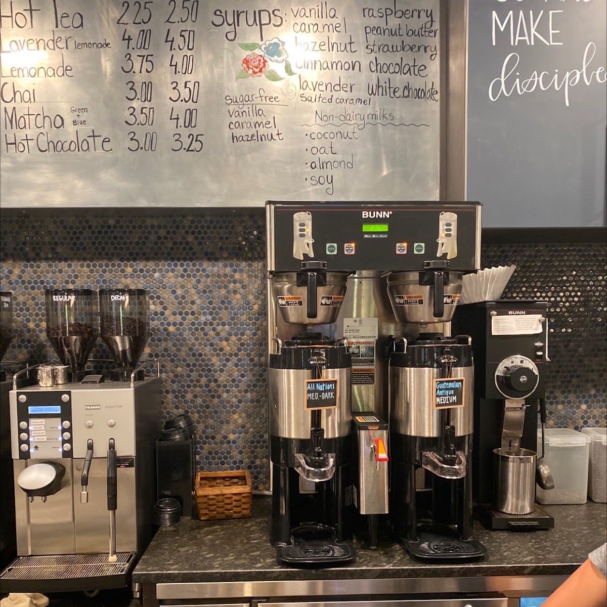 Global Grounds Coffee menu board